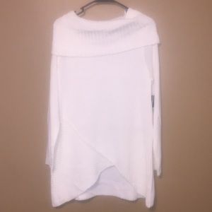 Long sweater with knit details